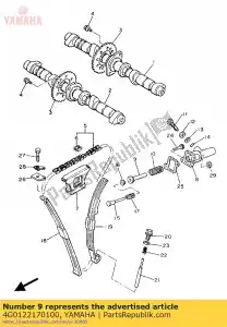 Yamaha 4G0122170100 varilla, tensor de cadena - Lado inferior