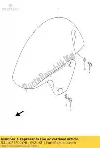 Suzuki 5311024F00YHL guardabarros comp, para - Lado inferior