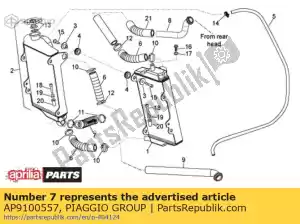 Piaggio Group AP9100557 tuyau de pompe de refroidissement 27x19x145 - La partie au fond