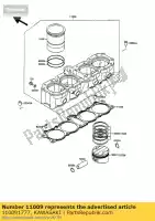 110091777, Kawasaki, pakking, cilindervoet kawasaki gpx  r zxr stinger h zx750 f gpx750r zxr750 750 , Nieuw