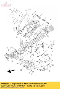 yamaha 901050604400 parafuso, flange - Lado inferior