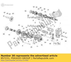 aprilia 857231 6th pinion gear z=27 - Bottom side