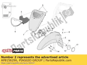 Piaggio Group AP8156296 guarda-lamas dianteiro. vermelho - Lado inferior