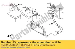 Honda 950055538020 tubo, 5.3x380 (95005-5500 - Lado inferior