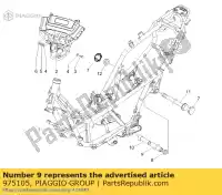 975105, Piaggio Group, afstandhouder gilera nexus 500 1998 2006 2009, Nieuw