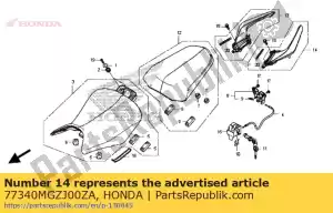 honda 77340MGZJ00ZA grip assy., l. rr. * nh303m * (nh303m eixo da esteira cinza metálico) - Lado inferior