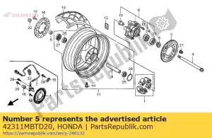 Honda 42311MBTD20 colletto, rr. lato ruota - Il fondo