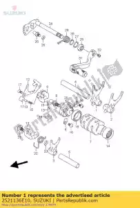 suzuki 2521136E10 fourche, changement de vitesse - La partie au fond