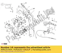 AP8101904, Piaggio Group, Retrovisor espejo izquierda Aprilia Red Rose 125, Nuevo