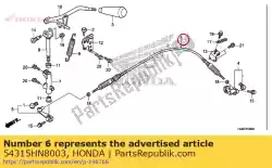 Aquí puede pedir alambre, control de Honda , con el número de pieza 54315HN8003: