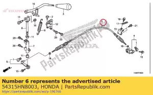 honda 54315HN8003 alambre, control - Lado inferior