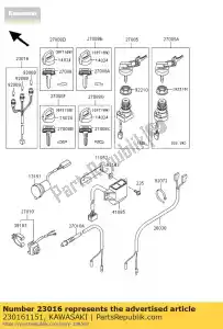 kawasaki 230161151 lamp-assy kvf400-a1 - Lado inferior