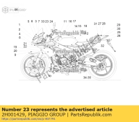 2H001429, Aprilia, naklejka na ram? rh, Nowy