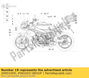 aprilia 2H001000 naklejka na owiewk? ?a? - Dół