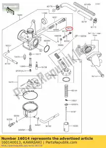 Kawasaki 160140013 screw-pilot air - Bottom side