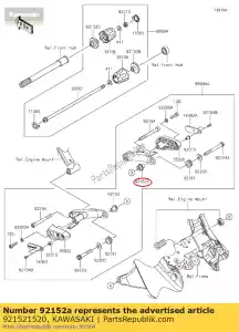 kawasaki 921521520 collar,rr,rh zx1000gbf - Bottom side