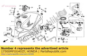 Honda 17500MFGG40ZF juego de tanques, tipo de combustible (wl) * - Lado inferior