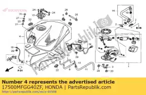 Honda 17500MFGG40ZF tank set, brandstof (wl) * type - Onderkant