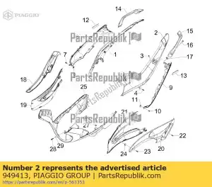 Piaggio Group 949413 semicodone sx - Dół