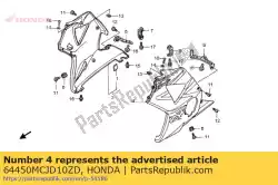 Ici, vous pouvez commander le ensemble de capot, l. Inférieur (wl) * auprès de Honda , avec le numéro de pièce 64450MCJD10ZD: