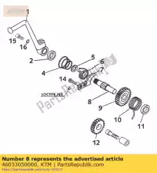 Ici, vous pouvez commander le arbre de kick auprès de KTM , avec le numéro de pièce 46033050000: