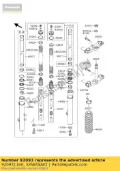 Ici, vous pouvez commander le joint, fourche avant kdx200-a2 auprès de Kawasaki , avec le numéro de pièce 920931166: