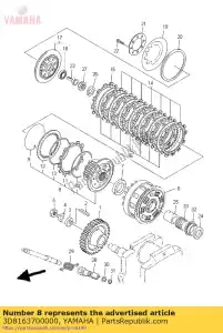 yamaha 3D8163700000 koppeling baas assy - Onderkant