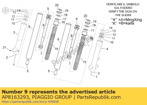 aprilia AP8163293 anillo - Lado inferior