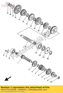 Yamaha 4V0174110200 axle, main - Bottom side