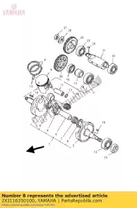 yamaha 2XJ116350100 pistão (0,25 mm o / s) - Lado inferior