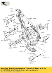 Here you can order the bracket-engine,upp,lh from Kawasaki, with part number 321900172: