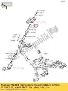 kawasaki 922100062 moer, stuurpen 35m zx636-b1 - Onderkant