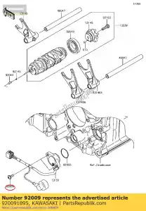 Kawasaki 920091895 screw - Bottom side