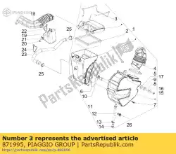 Here you can order the air cleaner closing spring from Piaggio Group, with part number 871995: