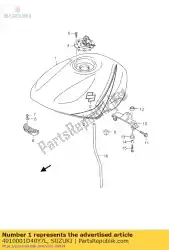 Here you can order the tank assy,fuel from Suzuki, with part number 4910001D40Y7L: