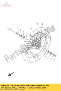 yamaha 5XC25186G000 collar, rueda - Lado inferior