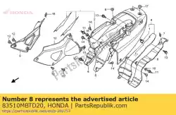 Aquí puede pedir cubierta, r. Lado de Honda , con el número de pieza 83510MBTD20: