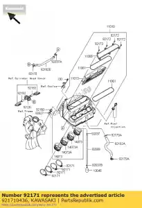 Kawasaki 921710436 clamp,funnel tighten - Bottom side