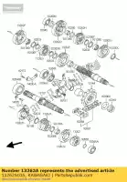 13262S035, Kawasaki, engranaje, entrada 3ro y 4to, 18t y 2 kawasaki klv  a klv1000 1000 , Nuevo