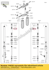 kawasaki 440260241 01 garfo dianteiro de mola - Lado inferior