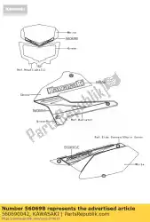 patroon, koplampafdekking klx250 van Kawasaki, met onderdeel nummer 560690042, bestel je hier online: