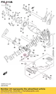 Suzuki 2552541F00 varilla, cambio de marchas - Lado inferior