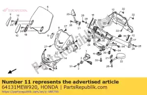 Honda 64131MEW920 cubierta, r. estancia de pantalla - Lado inferior