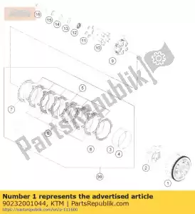 ktm 90232001044 jaula de embrague cpl. - Lado inferior