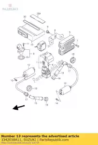 suzuki 3342038A11 bobina, ignição - Lado inferior