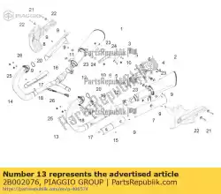 Aquí puede pedir colector de escape sx de Piaggio Group , con el número de pieza 2B002076: