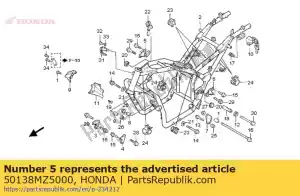 Honda 50138MZ5000 placa rr.eng pendurar - Lado inferior
