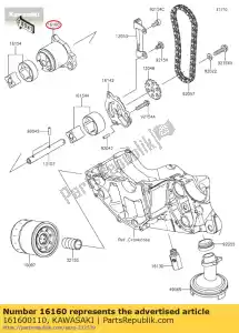 Kawasaki 161600110 corpo - Lado inferior