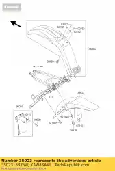 Tutaj możesz zamówić b? Otnik tylny, l. Zielony kx125-m1 od Kawasaki , z numerem części 3502315876W: