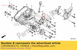Ici, vous pouvez commander le récepteur, câble d'embrayage auprès de Honda , avec le numéro de pièce 22838KSE670: